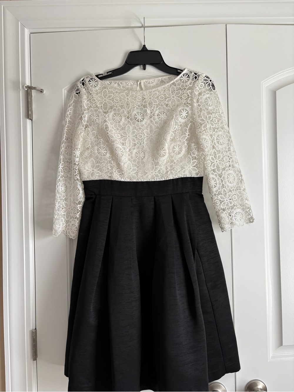 Ivory Lace and Black Dress